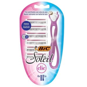 Kit Aparelho de Depilar Bic Soleil Clic Com 6 Cartuchos
