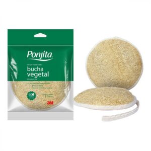 15366340937-7891040128730.jpg Esponja de Banho Bucha Vegetal Ponjita 3M Unidade