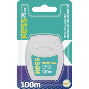 Fio Dental Kess Encerado Mais Fino Com 100 Metros
