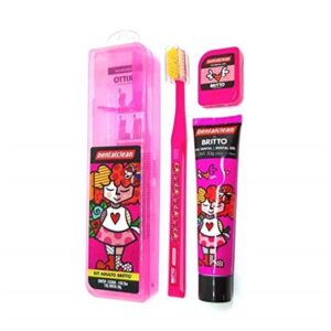 Kit Viagem DentalClean Britto Escova Dental + Gel Dental 50g + Fio Dental 25 Metros