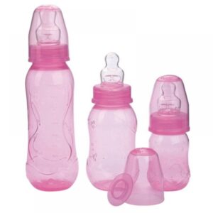 Kit Mamadeira Kuka Ortodôntico Aquarela Rosa Com 3 Unidades