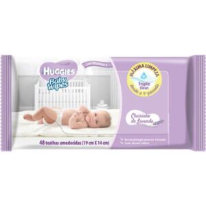 Lenço Umedecido Huggies Baby Wipes Lavanda Com 48 Unidades