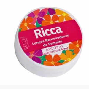 Lenço Umedecido Removedor de Esmaltes Ricca Com 32 Unidades
