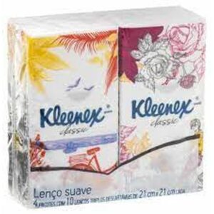 Lenço de Papel Kleenex Bolso Com 4 Pacotes de 10 Unidades