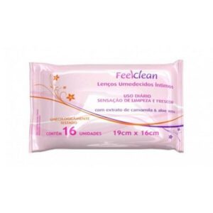 Lenço Umedecido Íntimo FeelClean Com 16 Unidades