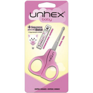 15366341736-7896075757542.jpg Kit para Unhas Merheje Unhex Baby Rosa com Tesoura + Cortador de Unhas