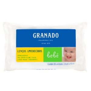 Lenço Umedecido Granado Bebê Com 50 Unidades