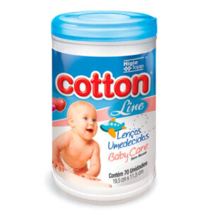 Lenço Umedecido Cotton Line Baby Care Boy Azul Com 70 Unidades