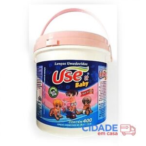 Lenço Umedecido Use It Balde Rosa Com 400 Unidades