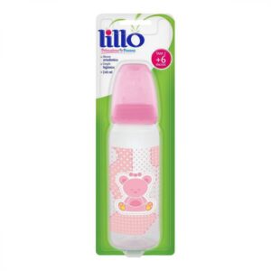 Mamadeira Lillo Bico Silicone Primeiros Passos Rosa 240ml