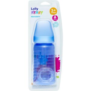 Mamadeira Lolly Big Clean Silicone Redondo Azul 340ml