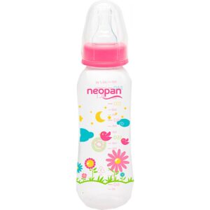 Mamadeira Neopan Bico Silicone Convencional Rosa 250ml
