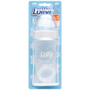 Mamadeira Lolly Special Silicone Bico Redondo Branco 250ml