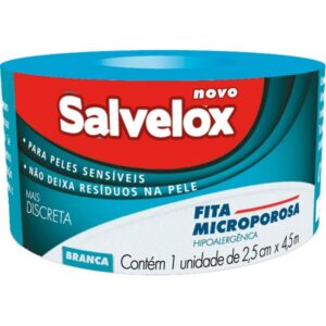 Fita Microporosa Salvelox Branca 2,5cm x 4,5m Unidade