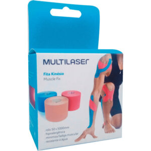 Fita Kinésio Muscle Fix Cor Vermelho Multilaser HC040 Unidade