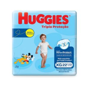 Fralda Huggies Jumbo Tripla Proteção Tamanho XG Com 22 Unidades