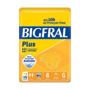 Fralda Geriátrica Bigfral Plus Tamanho G Com 8 Unidades