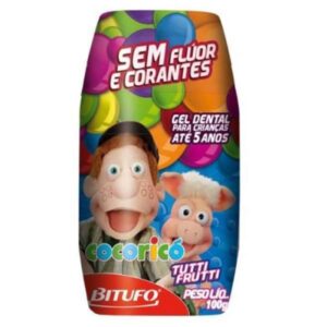 Gel Dental Bitufo Cocoricó Sem Flúor Tutti-Fruti Com 100g