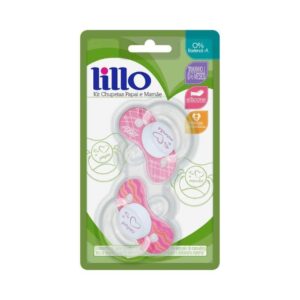 Kit Chupeta Lillo Ortodôntica Mamãe e Papai Rosa