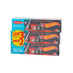 Kit Gel Dental Infantil Condor Hot Wheels Com 50g Com 3 Unidades