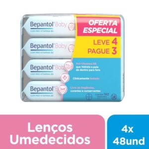 Kit Lenço Umedecido Bepantol Baby Leve 4 Pague 3 Pacotes