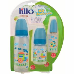Kit Mamadeira Lillo Evolução Divertida Azul Com 3 Unidades