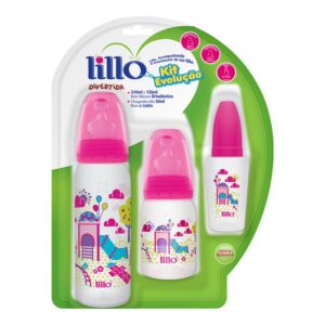 Kit Mamadeira Lillo Evolução Divertida Rosa Com 3 Unidades