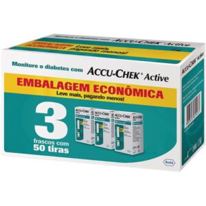 Kit Tiras para Controle de Glicemia Accu-Chek Active Com 150 Unidades Roche