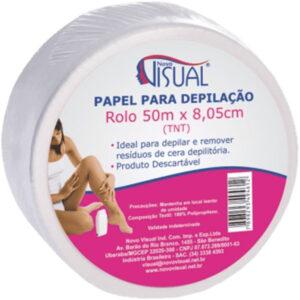 Lenço Depilatório Dermacream Fibra Natural Rolo Com 50 Metros