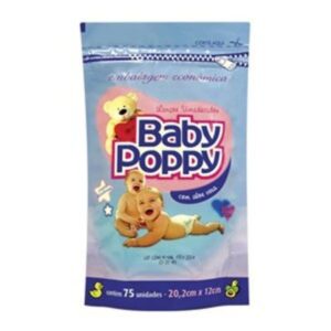 Lenço Umedecido Baby Poppy Com 75 Unidades