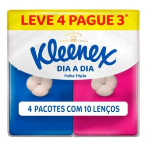 Lenços de Papel Kleenex Bolso Original Com 10 Unidades Leve 4 Pague 3