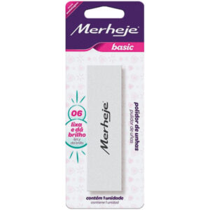 Lixa para Unhas Merheje Bloco Polidor Branco Unidade