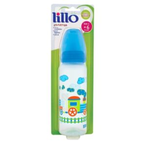 Mamadeira Lillo Divertida Bico Ortodôntico Silicone Azul 250ml