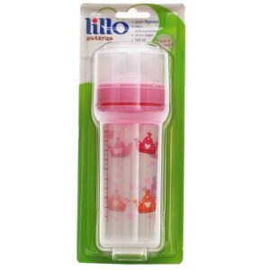 Mamadeira Lillo Super Divertida Bico Silicone Cor Rosa 260ml