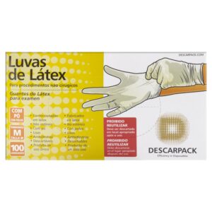 15366348591-7898283814673.jpg Luvas de Latex Descarpack Tamanho Média Com 100 Unidades