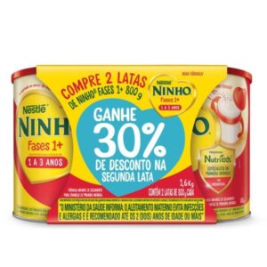 Fórmula Infantil Nestle Ninho Fases 1 Com 800g Com 30% de Desconto na 2ª Unidade