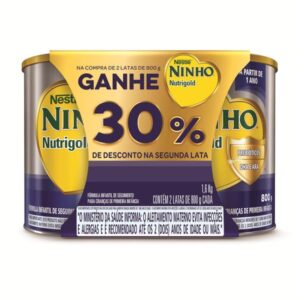 Fórmula Infantil Nestlé Ninho Nutrigold Maiores 1 Ano Kit 2 Unidades de 800g Cada