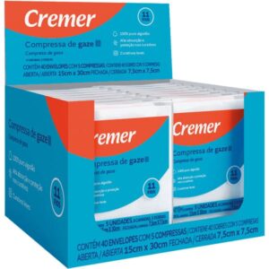 Compressa de Gaze Cremer Max 11 Fios 7,5cm X 7,5cm Com 5 Unidades