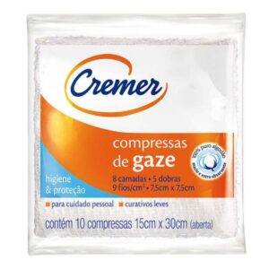 Compressa de Gaze Estéril Cremer Max 11 Fios Com 10 Unidades