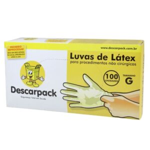 15366349617-7898945443043.jpg Luvas de Latex SuperMax Tamanho Grande Com 100 Unidades