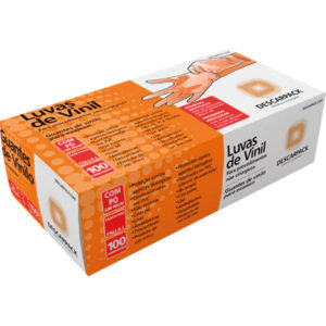 Luvas de Vinil Descarpack Com Pó Tamanho G Com 100 Unidades