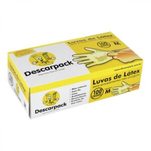 15366349916-7898283814499.jpg Luvas de Latex Descarpack Com Pó Tamanho M Com 100 Unidades