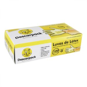 15366349923-7898283814505.jpg Luvas de Latex Descarpack Com Pó Tamanho G Com 100 Unidades