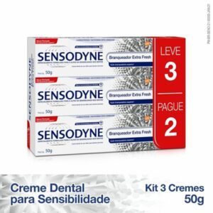 15366351271-76748c54b611cb840383885305626a72.jpg Creme Dental Sensodyne Branqueador Extra Fresh Com 50g Leve3 Pague2