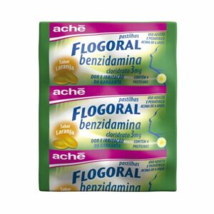 15366351337-274d787c2a99c9f7adbd0658952b8864.jpg Flogoral Sabor Laranja Com 4 Pastilhas Aché