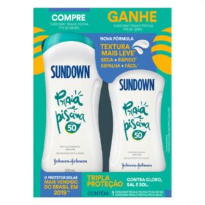 Protetor Solar Sundown Praia e Piscina FPS 50 Com 200ml + Sundown Grátis Com 120ml