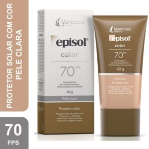 Protetor Solar Facial Episol Color FPS 70 Pele Clara Com 40g