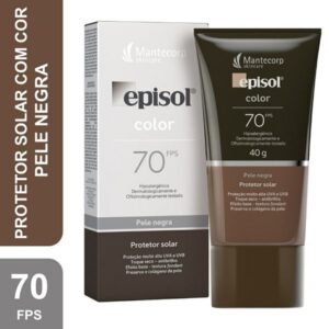 Protetor Solar Facial Episol Color FPS 70 Pele Negra Com 40g