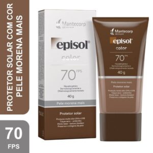 Protetor Solar Facial Episol Color FPS 70 Morena Mais Com 40g