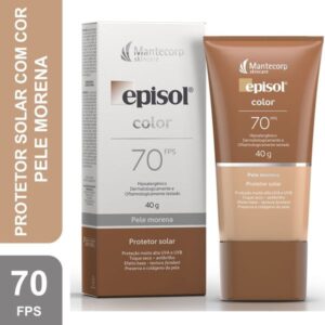 Protetor Solar Facial Episol Color FPS 70 Pele Morena Com 40g